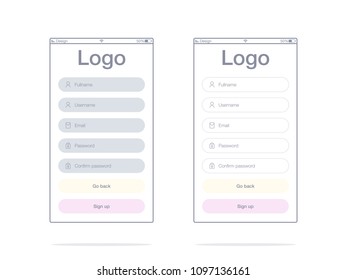 Vector Illustration of screens and web concept. Interface UX, UI GUI screen template for web site banners. Sign up
