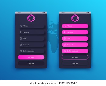 Vector Illustration of screens and web concept. Interface UX, UI GUI screen template for web site banners. Sign up