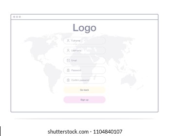 Vector Illustration of screens and web concept. Interface UX, UI GUI screen template for web site banners. Sign up