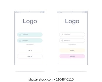 Vector Illustration of screens and web concept. Interface UX, UI GUI screen template for web site banners. Sign up