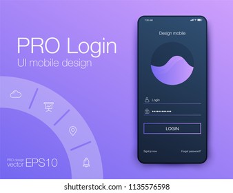 Vector Illustration of screens and web concept. Interface UX, UI GUI screen template for web site banners. Sign up