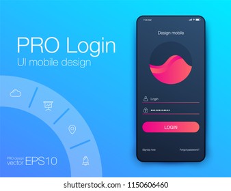 Vector Illustration of screens and web concept. Interface UX, UI GUI screen template for web site banners. Sign up