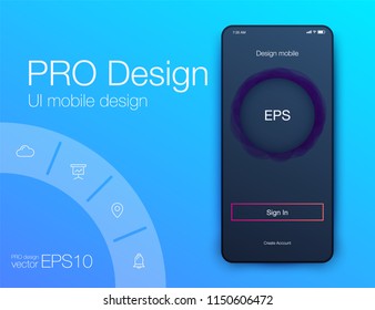 Vector Illustration of screens and web concept. Interface UX, UI GUI screen template for web site banners. Sign up