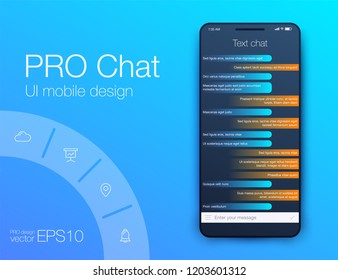 Vector Illustration of screens and web concept. Interface UX, UI GUI screen template for web site banners. Sign up. Chat design