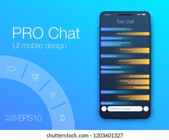 Vector Illustration of screens and web concept. Interface UX, UI GUI screen template for web site banners. Sign up. Chat design