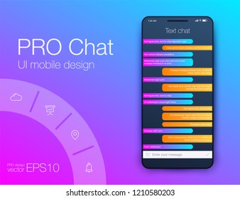 Vector Illustration of screens and web concept. Interface UX, UI GUI screen template for web site banners. Sign up. Chat design