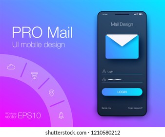 Vector Illustration of screens and web concept. Interface UX, UI GUI screen template for web site banners. Sign up. Mail design