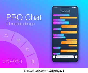 Vector Illustration of screens and web concept. Interface UX, UI GUI screen template for web site banners. Sign up. Chat design