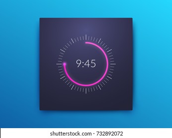 Vector Illustration of screens and web concept. Interface UX, UI GUI screen template for web site banners. Clock