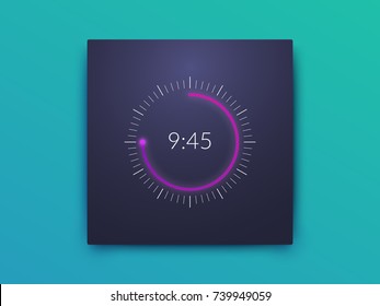 Vector Illustration of screens and web concept. Interface UX, UI GUI screen template for web site banners. Clock