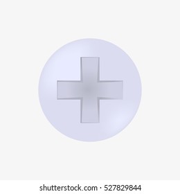 Vector illustration of a screw cap. Smooth matte finish. Phillips hole.