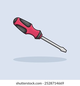 Vector illustration Screwdriver. Vector design Mechanic Screwdriver. Screwdriver repair Vector Cartoon design illustration and icon for website, digital and print