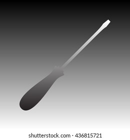 vector illustration of screwdriver. Gradient icon on gradient background.