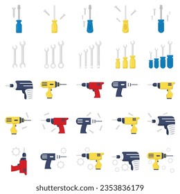 Vector illustration of Screwdriver and phillips screwdriver flower screwdriver.