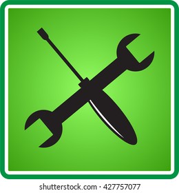 vector illustration of a screwdriver and wrench icon