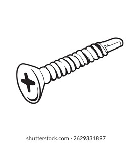 ilustração vetorial de parafusos em aparências de contorno