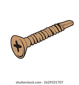 ilustração vetorial de parafusos em aparências vintage