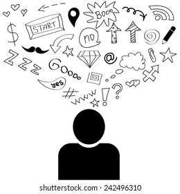 Vector illustration. Scribble. Doodle icons.