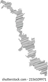 vector illustration of scribble drawing map of Pridnestrovian Moldavian Republic