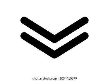 Vector illustration of scroll down icon on white background.