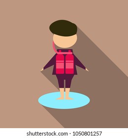 Vector illustration of scuba diver boy