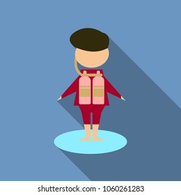 Vector illustration of scuba diver boy