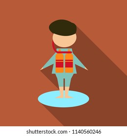 Vector illustration of scuba diver boy