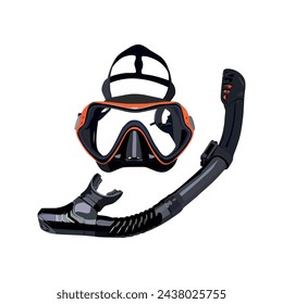 Vector illustration of a scuba diving mask isolated on white background. Diving and snorkeling equipment