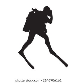 Vector illustration of scuba diving silhouette