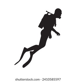 Vektorgrafik von Scuba Diving Silhouette