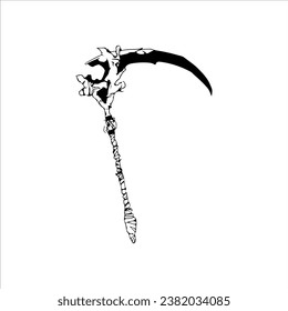 vector illustration of scythe weapon