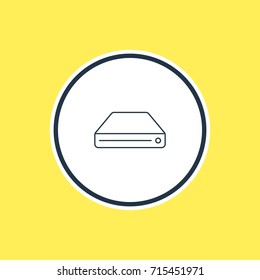 Vector Illustration Of Sdd Outline. Beautiful Network Element Also Can Be Used As Hard Drive Disk Element.