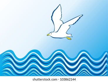 Vector illustration of sea
