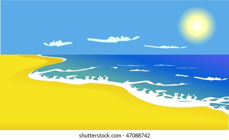 vector illustration of sea