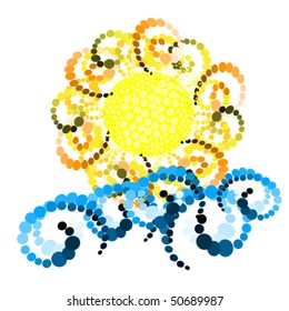 vector illustration of  sea