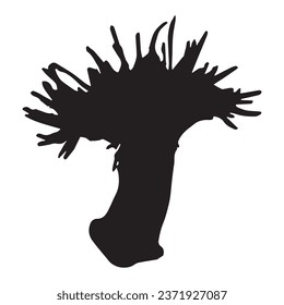 Vector Illustration of Sea Anemone Silhouette