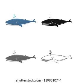 Vector illustration of sea and animal icon. Collection of sea and marine stock symbol for web.