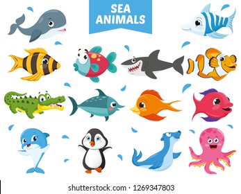 Vector Illustration Of Sea Animals