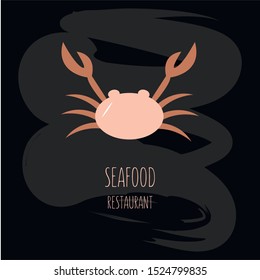 Vector illustration of sea animals for seafood restaurant or café banner, poster, clothes, logo, advertisement design. Pattern for template, signage, billboard, printing, booklet, package, menu design