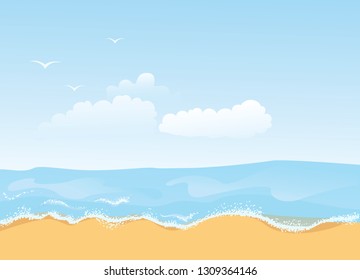 Illustration Vector Graphic Beach Beautiful Sky Stock Vector (Royalty ...