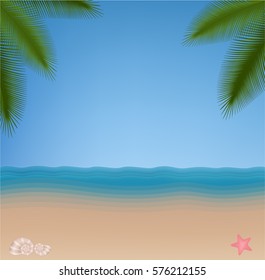 Vector illustration. Sea. Beach.