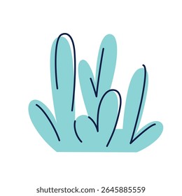 Vector illustration of sea coral in cartoon flat style. Colorful marine plant icon. Underwater nature element for ocean, snorkeling and diving, childrens design materials, aquariums decor