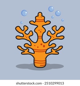 Vector illustration Sea Coral. Vector design Ocean Coral. Sea Ocean Coral Vector Cartoon design illustration and icon for website, digital and print