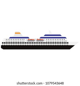 Vector illustration of sea cruise ship isolated on white background