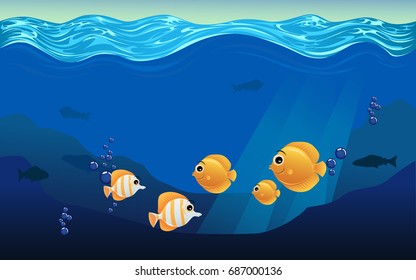 Vector Illustration Sea Fish Sea Beauty Stock Vector (Royalty Free ...