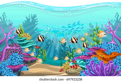 Vector Illustration Coral Reef Fish Amazing Stock Vector (Royalty Free ...