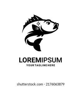 vector illustration of sea fish, fishing icon