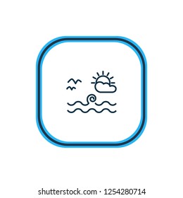 Vector illustration of sea landscape icon line. Beautiful marine element also can be used as nature icon element.