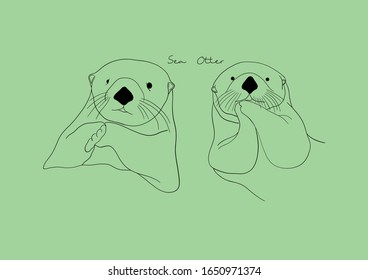 Vector Illustration of Sea Otter