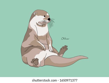 Vector Illustration of Sea Otter